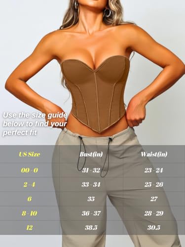Image of ChiaoLezhee Heart Corset Top For Women, Sexy Concert Outfits Going Out, Strapless Crop Top, Overbust Bustier