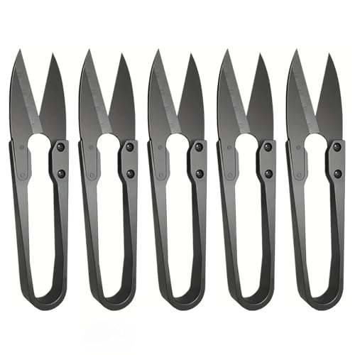 iCovalescent 5 StückeTrimmschere, Gartenschere, Beschichtete Premium Ernteschere Edelstahl, Trimmschere Bonsaiwerkzeug Bonsai Schere Schneiden Tuch Werkzeug zum Nähen Gardering