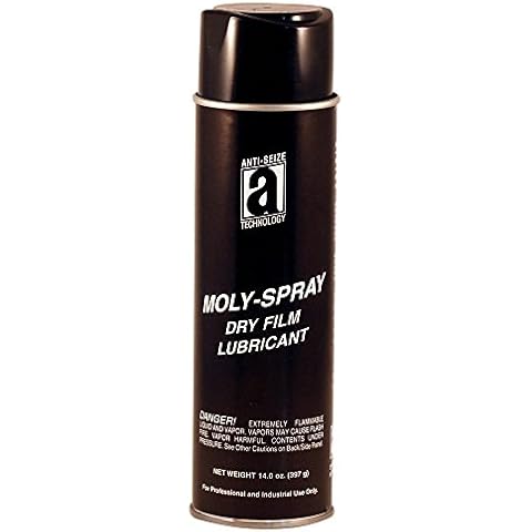 ANTI-SEIZE TECHNOLOGY 12014 Moly-Spray Dry Film Aerosol Lubricant, Black, (Net weight: 14 oz.) 20 oz. Cover