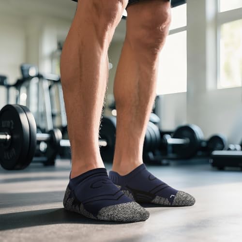 6 Pairs No Show Sports Socks for Men Women with Cushion Arch-Support