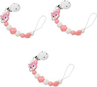 TOYANDONA 3 Pçs Corrente De Chupeta Chupeta De Bebê Chupetas De Silicone Chupeta De Silicone Clipe Chupeta Lovey Bebê Chupeta Produtos Para Bebê Silicone Dentição Corrente Brinquedo