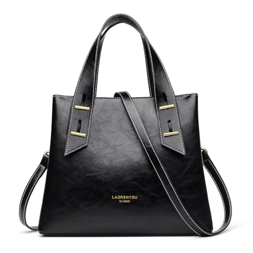 Image of LAORENTOU Women Crossbody Handbags Genuine Leather Satchel Handbags for Women Top-handle Shoulder Tote Purses