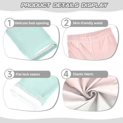 DOMIKING Green Pink Gradient Girl's Leggings Pants Kids' Yoga Pants Stretchy Athletic Leggings Bottoms 4 Years3