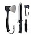 Schrade SCHCOM6CP Full Tang Hatchet and Mini Machete Combo with Stainless Steel Blades and TPR Handles for Outdoor Survival, Camping and Bushcraft