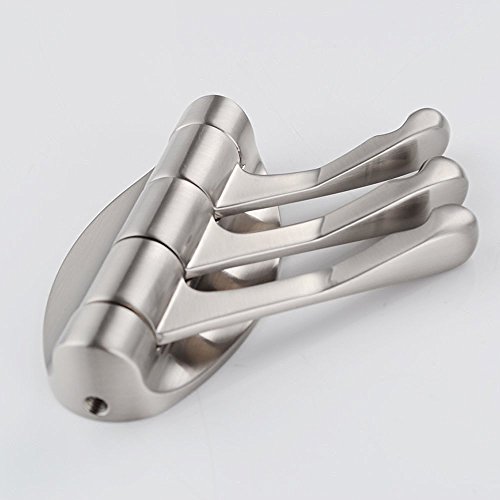 Eoocvt AGILE-SHOP-YIGOU 2Pcs Folding Hook Wall Mounted Swivel Arm Triple Coat Hook Bathroom Kitchen Garage Clothes Hanger thumb #1
