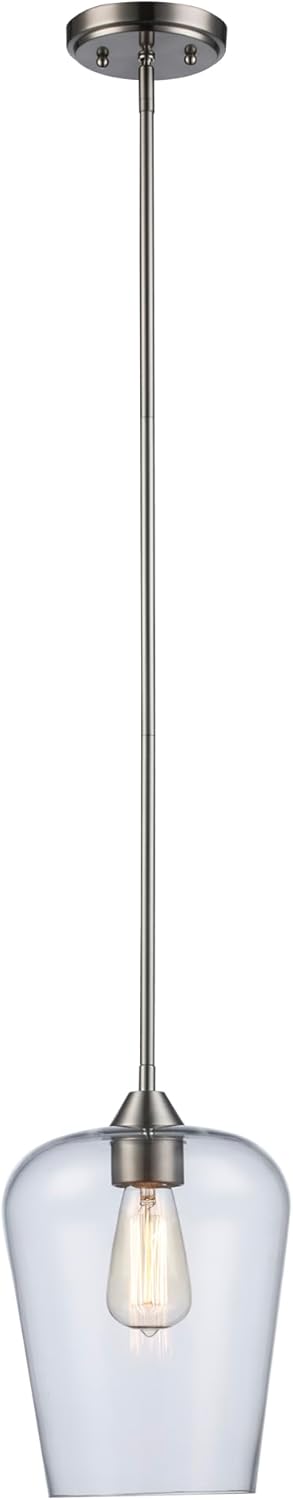 TRANS GLOBE 71830BN I Kieran Collection 44 Inch One Light Ceiling Pendant - Brushed Nickel Finish | LED Compatible I Modern Contemporary Fixture I Pendant Brushed Nickel