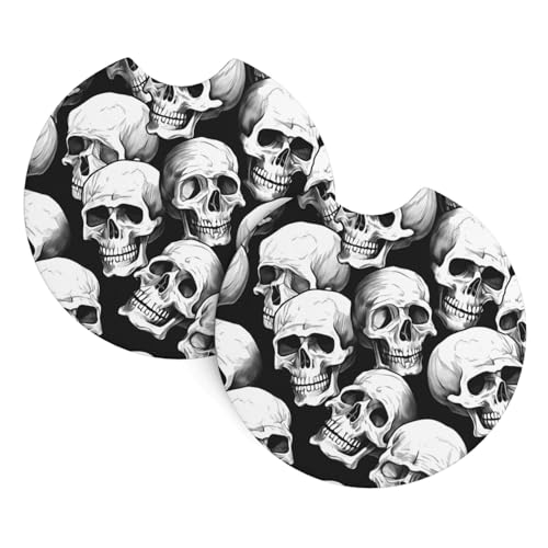 Portavasos para carro con diseño de calavera, 2 piezas miniatura 1