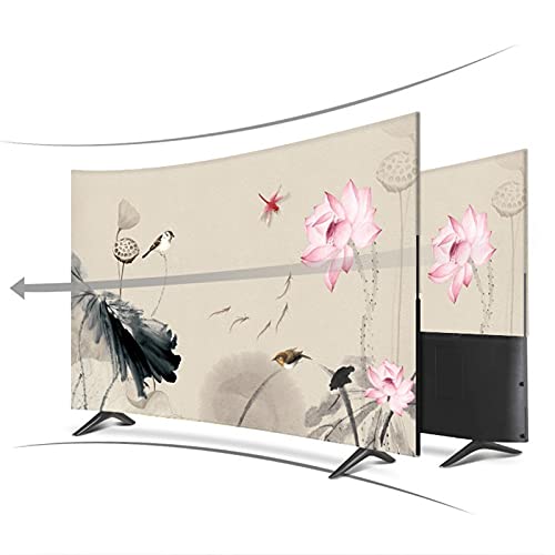 Genérico Funda TV Exterior,Funda para Televisor 19 "- 80" Cubierta de capucha decorativa 22 pulgadas 75 para pantalla LCD TV PC Pintura Paisaje Planta Impermeable(42")