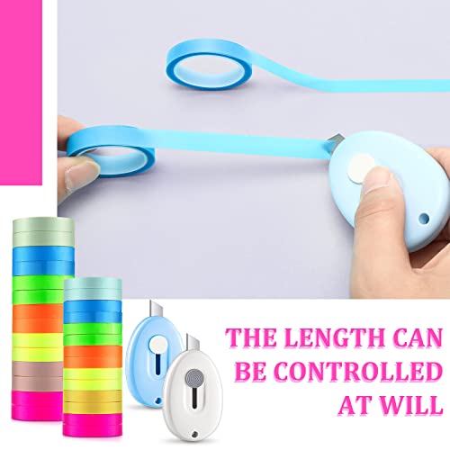 28 Rolls Removable Highlighter Tape With 2 Knife, 14 Rolls 0.31 Inch Wide And 14 Rolls 0.24 Inch Wide, Multi Color Marking Sticker Removable Fluorescent Colored Tags For Reading Class, 16 Ft Per Roll #TOP5