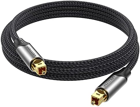 VENTION Optisches Kabel Toslink-Kabel 3m, Optisches digitales Audiokabel S/PDIF - Geflochten, Vergoldet, Aluminiumhülle Lichtleiterkabel Für Soundbar, Stereoanlage, Heimkino, PS4,