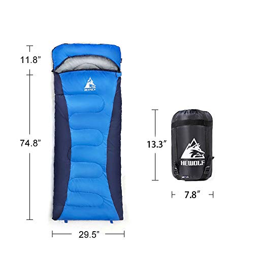 Saco de dormir Hewolf para adultos em acampamento – Sacos de dormir leves e compactos à prova d'águ