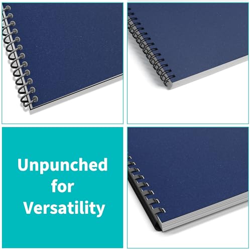 Image of Binditek 16 Mil Sand-Textured Binding Covers, Letter Size, Navy, 25 Pack
