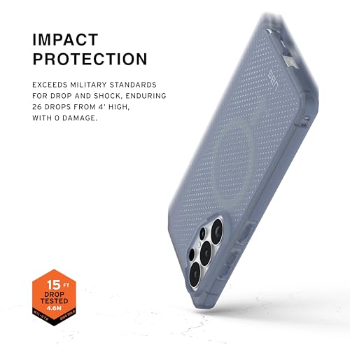 Image of Urban Armor Gear UAG Designed for Galaxy S26 Ultra 5G Case, DOT - Compatible with Magnetic Charging Slim Transparent Rugged Military Drop Tested Protective Cover - Cloud Blue