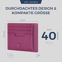 VON HEESEN Echtleder RFID Kartenetui aus Nappa-Leder - 9 Fächer - Querformat Kreditkartenetui für Damen & Herren (Pink) – Ansicht 6