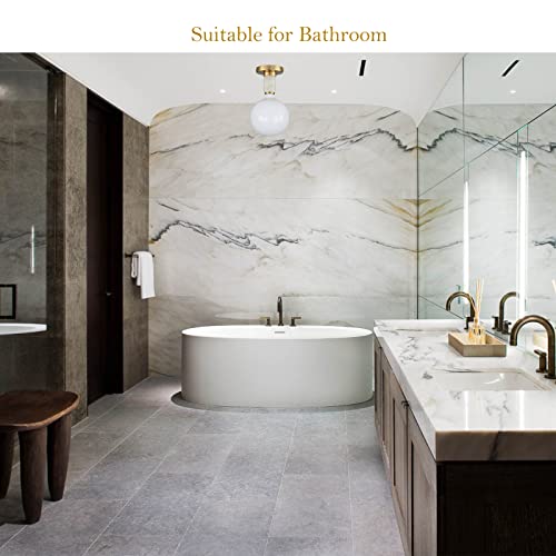 Hydelite Modern Brushed Brass Ceiling Light With White Marble Flush Mount Ceiling Light Fixture For Living Room Hallway Ceiling Mount Lighting #TOP1