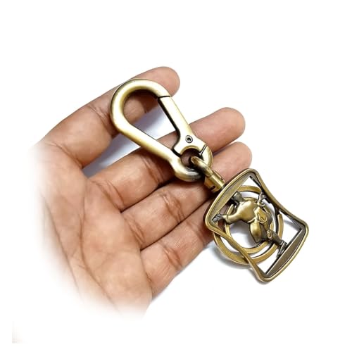 GULLI BULLI Double Ring with Openable Hook Metal Keychain for bike, car, office multipurpose use, Standard Size (Shaolin)