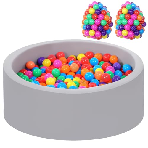 Foam Ball Pit for Toddlers with 200 Balls, Large Baby Ball Pit for Babies with Soft Memory Sponge, Indoor Outdoor Baby Playpen, Kids Play Ball Pool, Gift Toys for Infants Boys and Girls