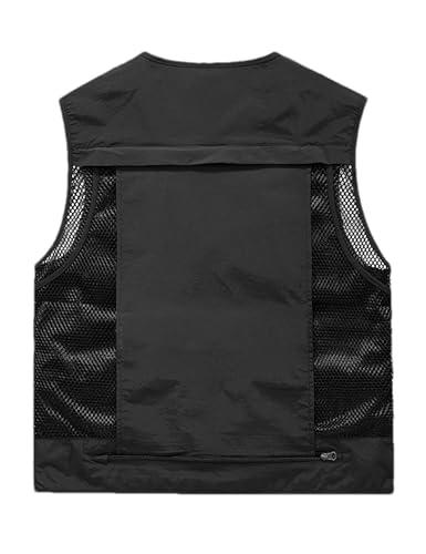 Image of Men's Lightweight Mesh Fishing Vest Utility Outdoor Multi-Pocket Hunting Cargo Vest
