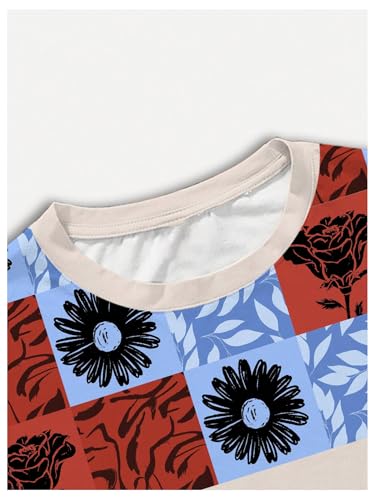 Image of RoseSeek Men's Color Block Short Sleeve Tee Shirts Casual Crewneck T Shirt Trendy Summer Tops