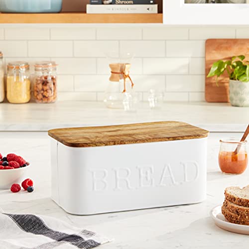 Mud Pie Circa Bread Box White, 5 1/4" X 12" #TOP5