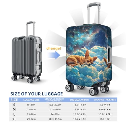 Luggage Cover Protector Suitcase Cover - Artistic Starry Sky Cloud Dog Santi-Scratch Uitcase Cover for Luggage2