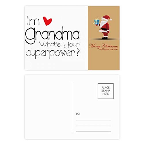 Cartes postales I m a Grandma Père Noël : lot de 20 pour les fêtes