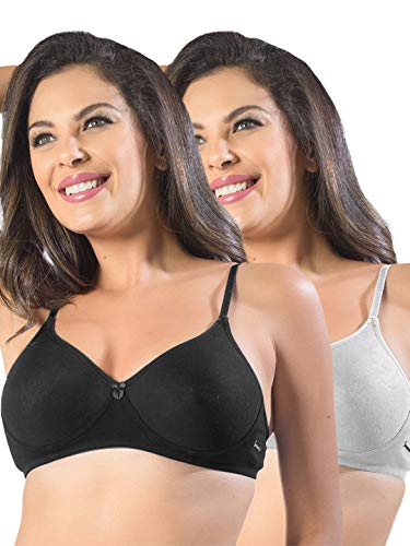 Image of SONARI Womens Non Padded Cotton Bra | Wire Free, Medium Coverage, Seamless Cups, Comfortable Polyester Cotton Blend Fabric | Adjustable Straps, Ideal for Everyday Wear - Smile