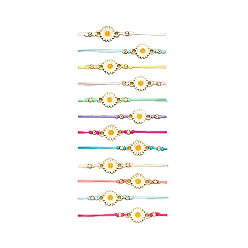 Fuqimanman2020 Handmade Colorful Sunflower Bracelets Set Bohemian Cute Daisy Flower Bracelet for Women Jewelry