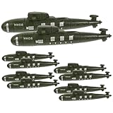 FELTECHELECTR 10 Piezas de Modelos de Submarinos Militares de Juguete, Mini Submarinos de Paisajismo de Plástico, Decoración para Mesa y Juegos de Arena, Tamaño Pequeño, Color Variado, Set