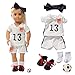 American football doll clothes accessories are suitable for an 18 inch doll body,rompers with headscarves/shirts/short sleeves/socks/football/shoes,rompers for childrenâ€™s Christmas birthday gifts
