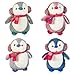 4 Pezzi Pinguino di Peluche Animale Simpatico Pinguino di Peluche con Paraorecchie e Sciarpa Pinguino di Peluche di Natale Animali d'Oceano di Peluche, Rosa, Blu, Verde, Grigio, 7 Pollici