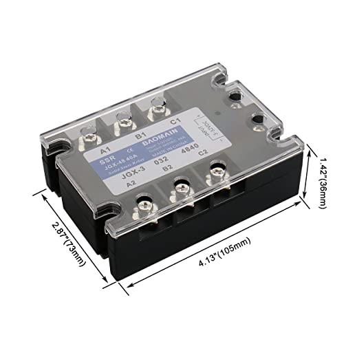 Baomain 3 Phase Solid State Relay Jgx-3340A 4-32 Vdc Input 480Vac 40 Amp Output Dc/Ac #TOP4