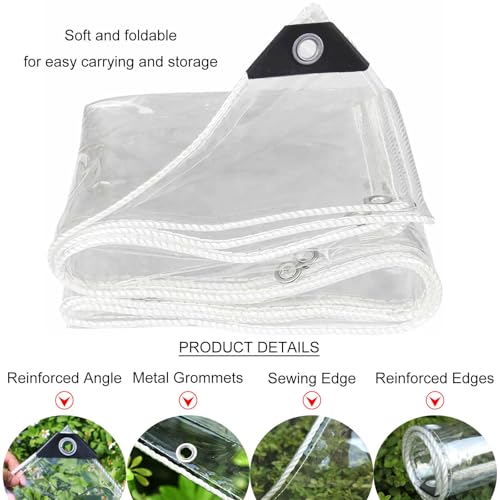 Cortinas para exteriores con ojales para transformar el porche con lona de plástico transparente 4