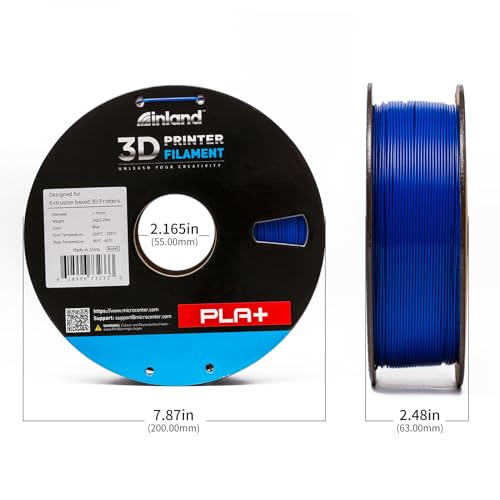 Image of INLAND Micro Center PLA+ 3D Printing Filament 1.75mm - PLA Pro Dimensional Accuracy + /- 0.03 mm - 1kg Cardboard Spool (2.2 lbs) (1 Pack Blue, 1.75mm)