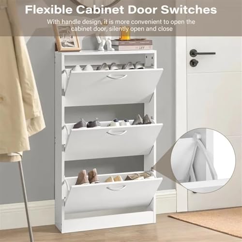 Organisateur de placard de rangement de chaussures autoportant blanc