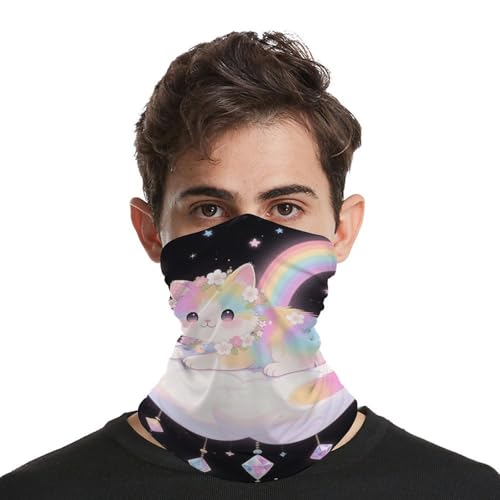 Cat on The Cloud Neck Gaiter Face Cover Scarf, Breathable Sun Balaclava for Skiing Fishing Hiking Cycling4