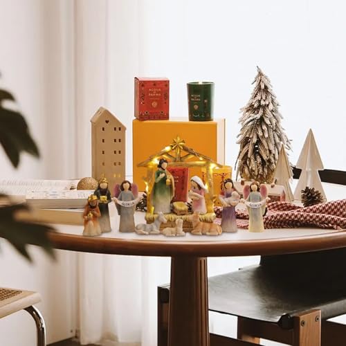 Crèche de Noël avec figurines de Jésus pour table et église