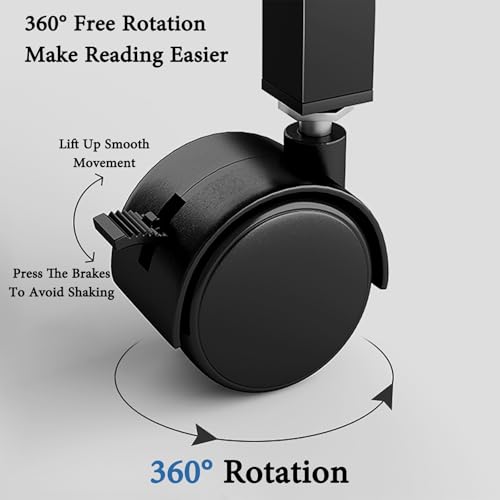 Estantería giratoria de 360 grados negra, orden vertical sobre ruedas 4