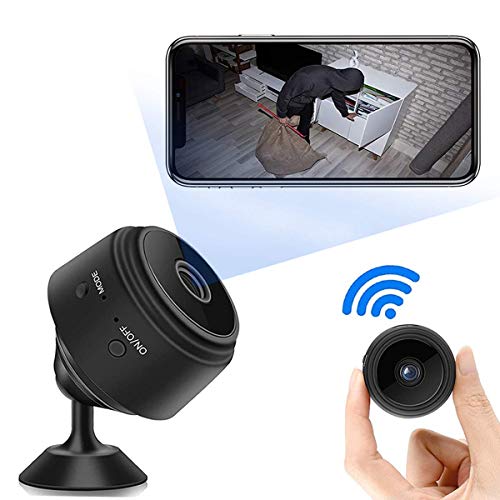 1080P HD Mini Camara de Vigilancia,Porttil WiFi Cmara con IR Visin Nocturna Detector de Movimiento,Grabadora de Video,Camaras de Seguridad Pequea con Visualizacin Remota para Interior/Exterior