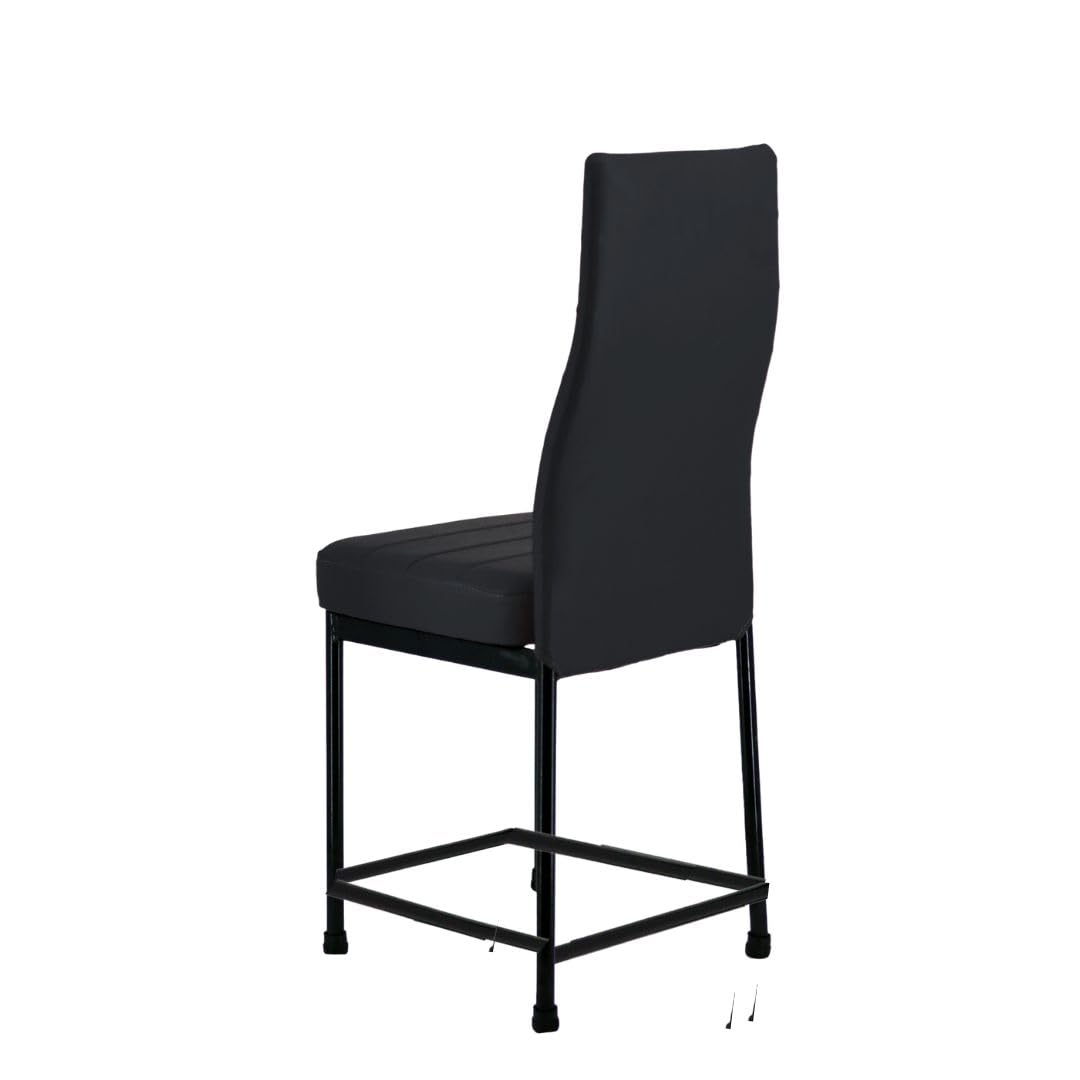 Zidle Bloom Dining Faux Leatherette Chair for Living Room| Dining| Restaurant| Study| Balcony| Kitchen Made of mild Steel Black Powder Coated 2 Years (Black) 1