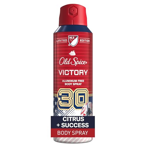Image of Old Spice Aluminum Free Body Spray for Men, Victory MLS, 24 /7 Lasting Scent and Odor Control with Daily Use, Limited Edition, Citrus + Victory Scent, 4.5 oz