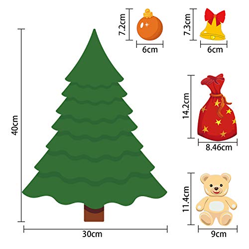 Juego de 21 imanes navideños en forma de árbol y estrella miniatura 3