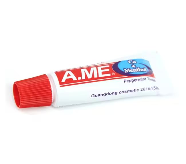 A.ME - Pasta de dientes de mentol, calcio y menta, tamaño de bolsillo, 10 g