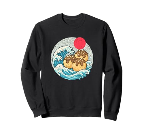 Takoyaki Great Wave Japanese Food Art Retro Style Sweatshirt