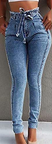 CHARTOU Women's Distressed High Rise Packaged Hip Skinny Jeans Denim Pants with Belt3