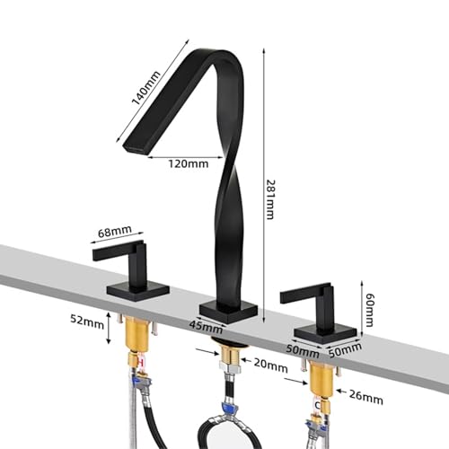 Mitigeur de lavabo cascade en or brossé pour salle de bain chic - 5