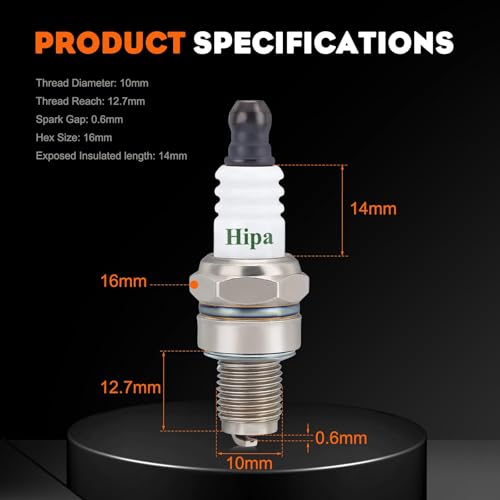 Image of Hipa CMR6H Spark Plug for NGK 3365 Stihl BR600 FS40 FS40C FS56 FS56RC FS90 FS90R FS100 FS110 Trimmer Chainsaw (4 Pack)