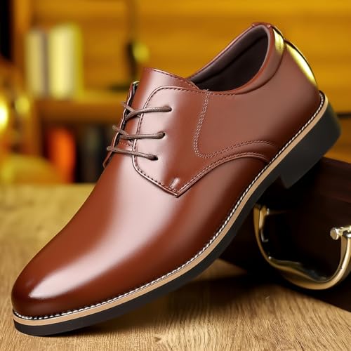 Business Casual Lace-up Shoes Men's Casual Oxford Shoes Business Formal Office Dinner Party Dating Leather Shoes3