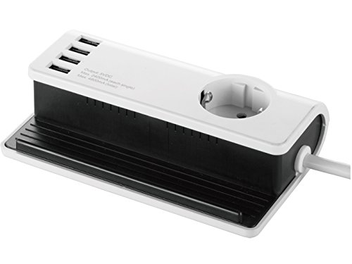 EMP301USB Tablet/Smartphone Tischstation mit 4-Fach USB Lader und Steckdose