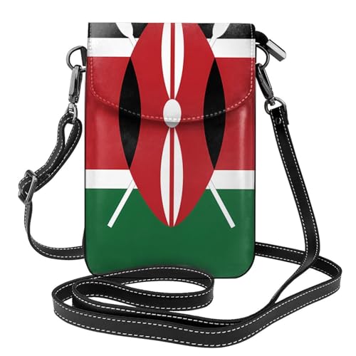 Pegqcvam Kenia Flagge Handy-Geldbörse mit Umhängeband